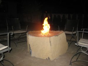 Basalt bowl fire rock