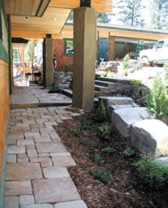 Basalt column supports and stairs