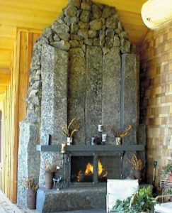 Basalt fire place