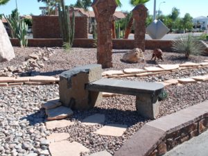 Basalt notch bench