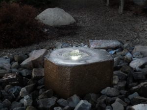 Basalt polished lighted fountain