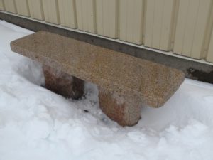 Beige granite bench