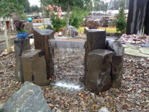 Custom basalt water feature