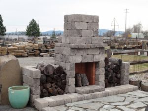 Old stone fireplace