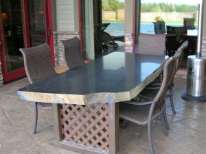 Polished basalt table top