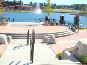 Salt and pepper granite pathway lights