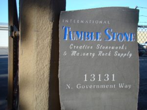 Tumble Stone sign