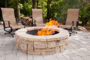 Western buff round fire pit kit