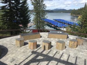 Polished basalt fire rocks and stools