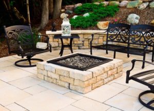 Square fire pit kit