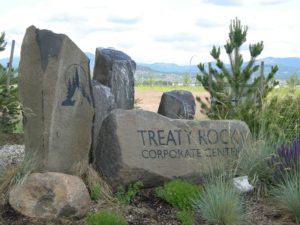 Treaty Rock sign