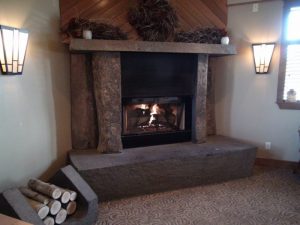 Custom Basalt Fireplace Surround