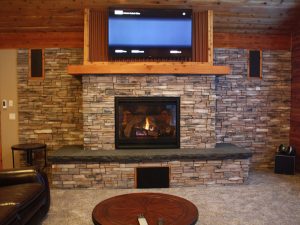 Flamed Basalt Hearth w/ Selkirk Northern Ledgestone- Bitteroot